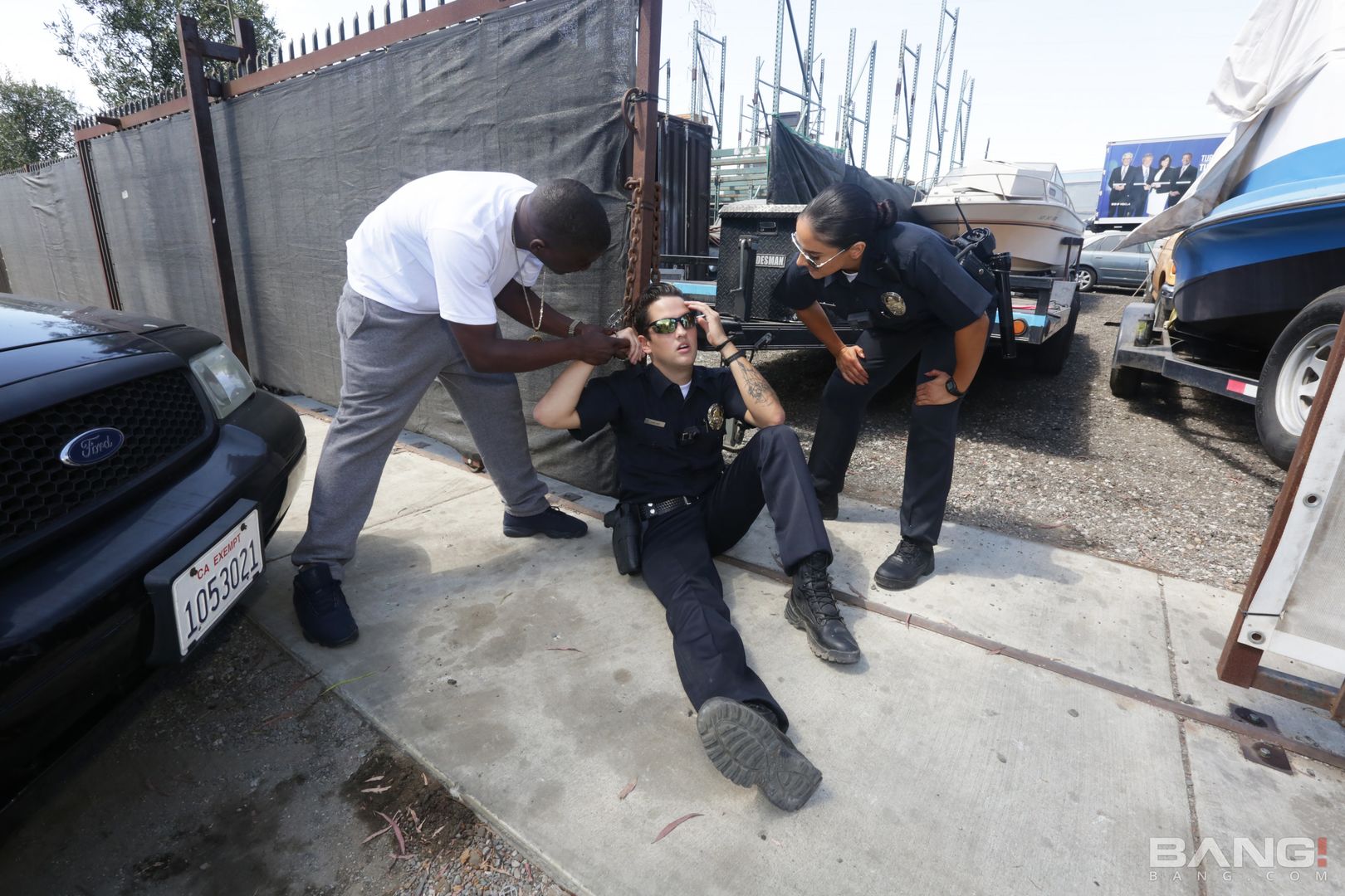 Sheena Ryder Is A Dirty Cop That Gets Fucked By Three Bbc