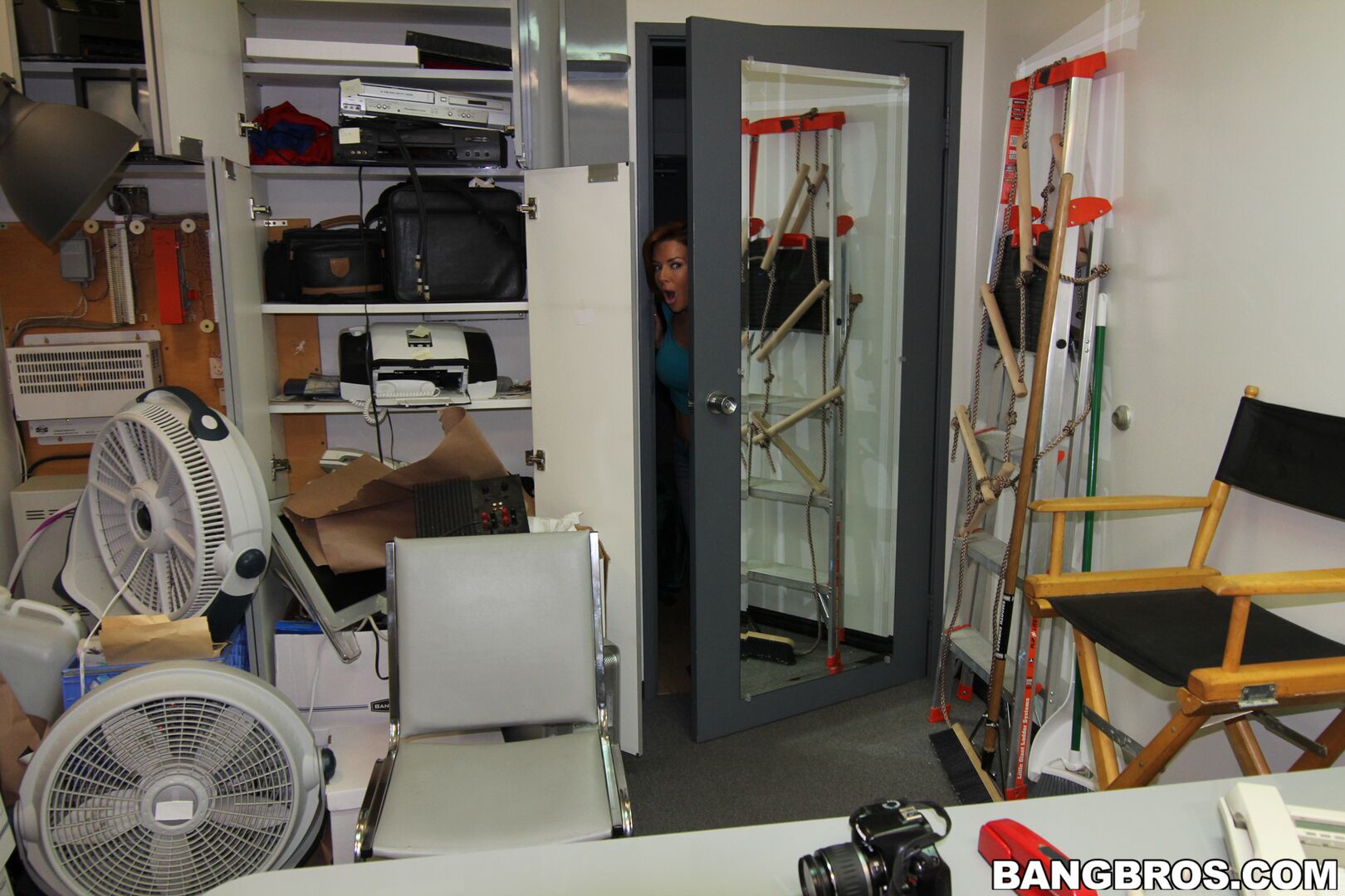 Big tit MILF squirts in the backroom