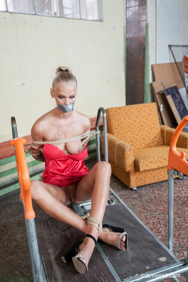 Uncomfortable and hogtied