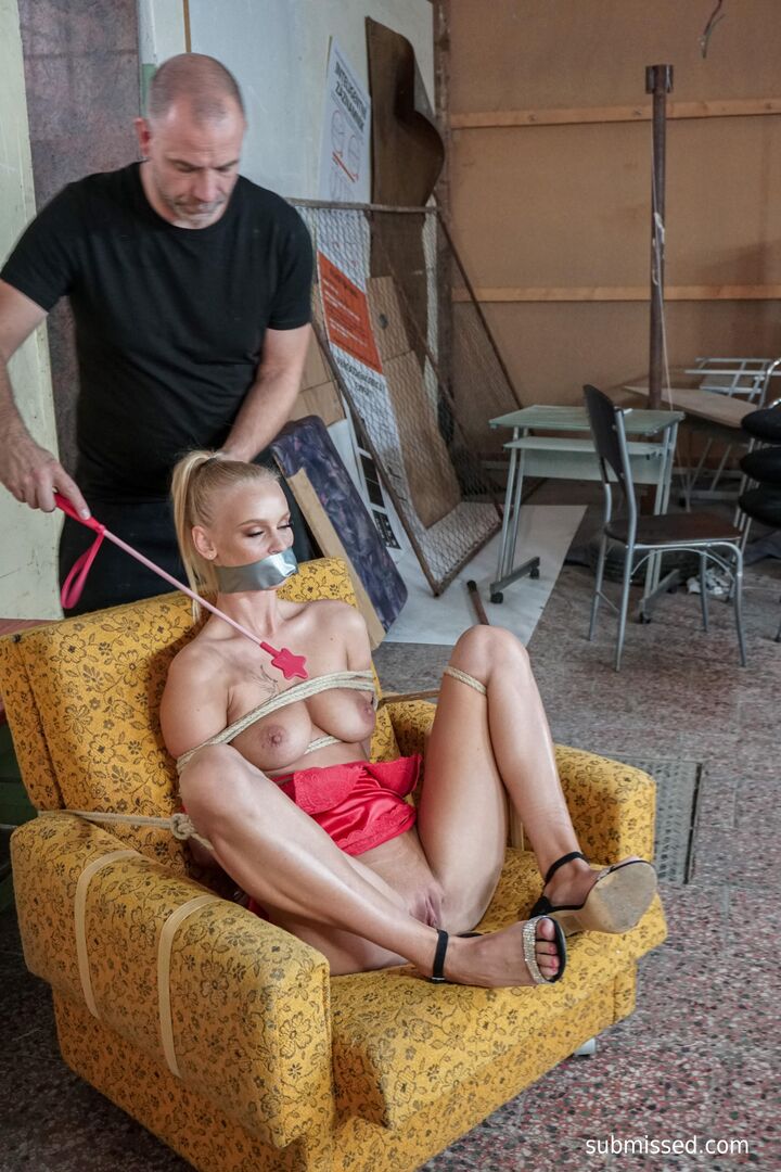 Uncomfortable and hogtied