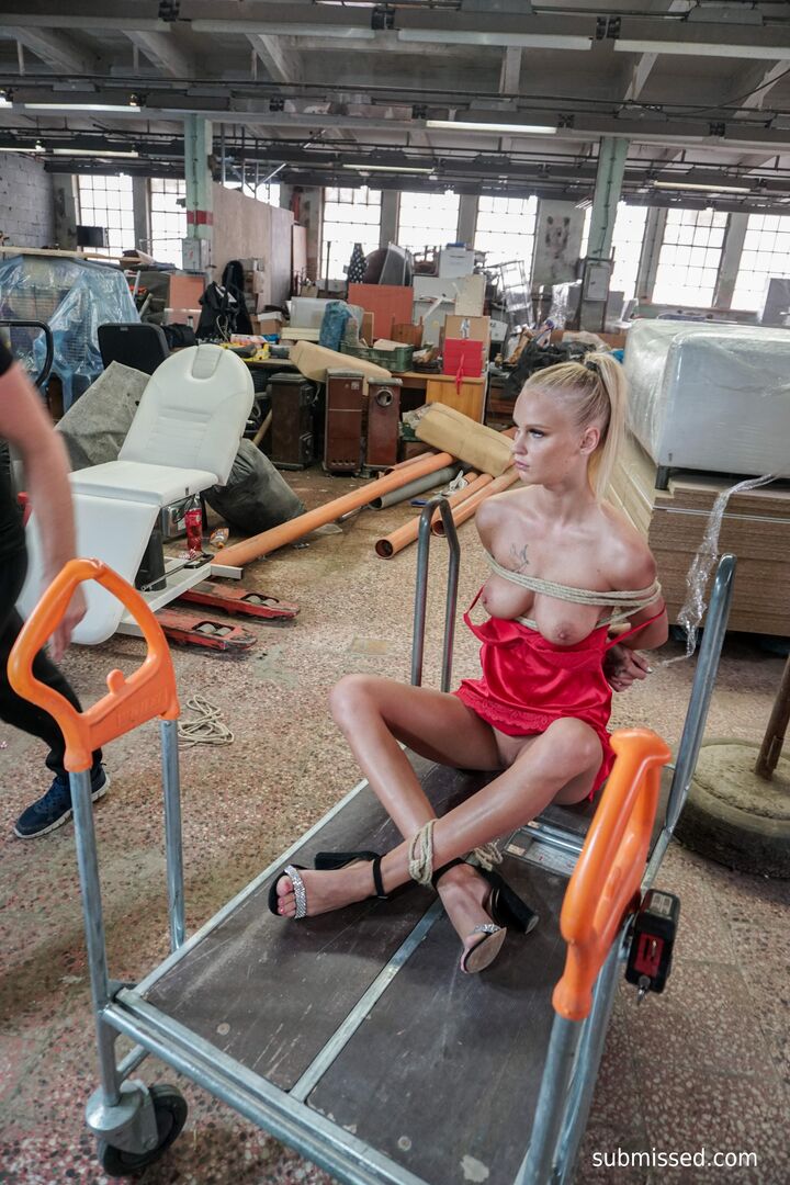 Uncomfortable and hogtied