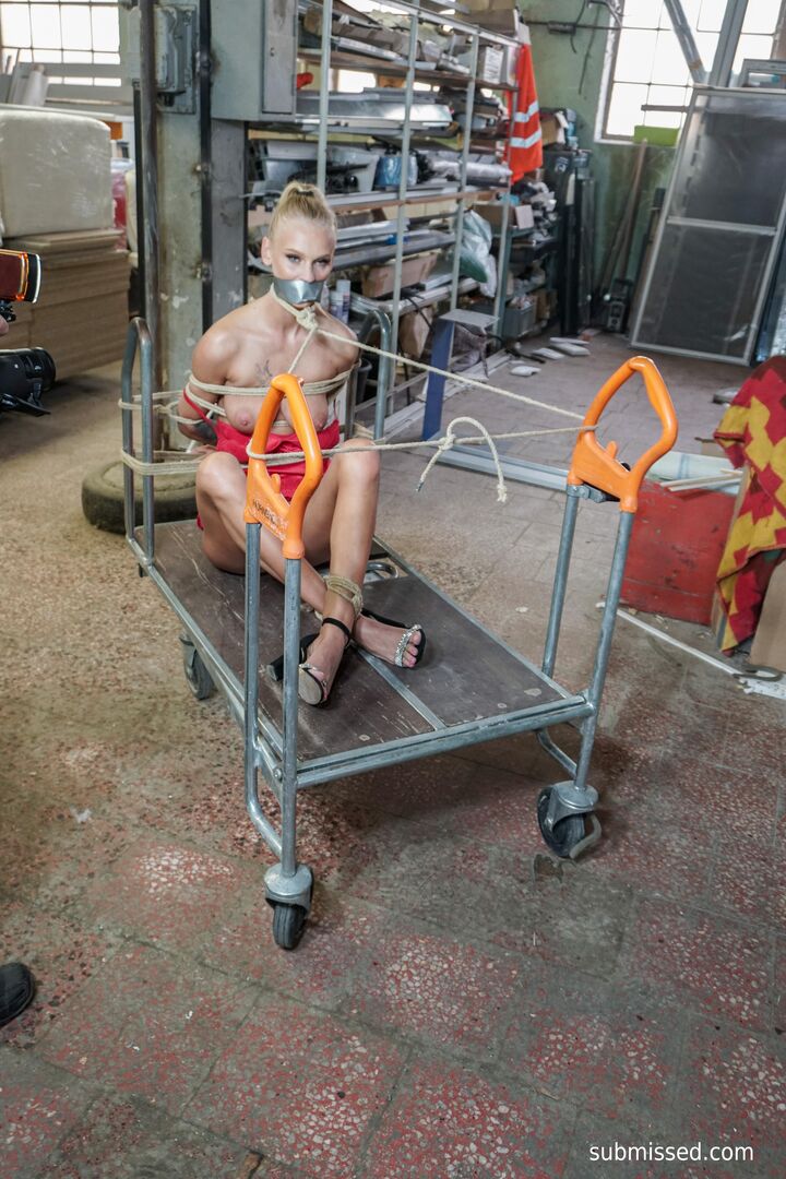 Uncomfortable and hogtied