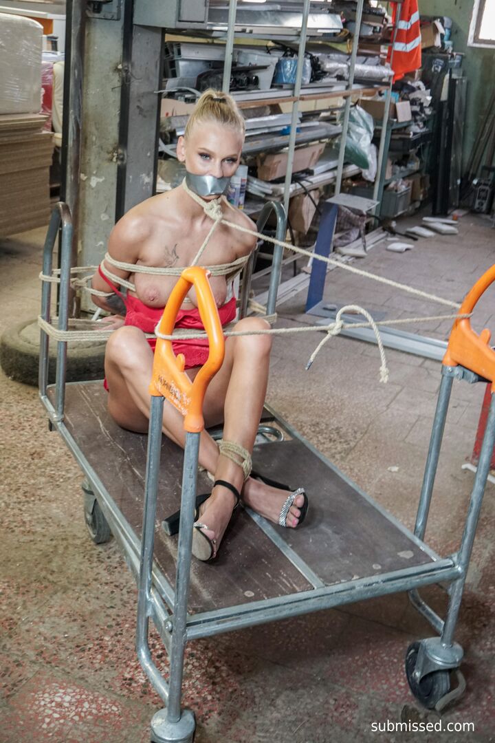 Uncomfortable and hogtied