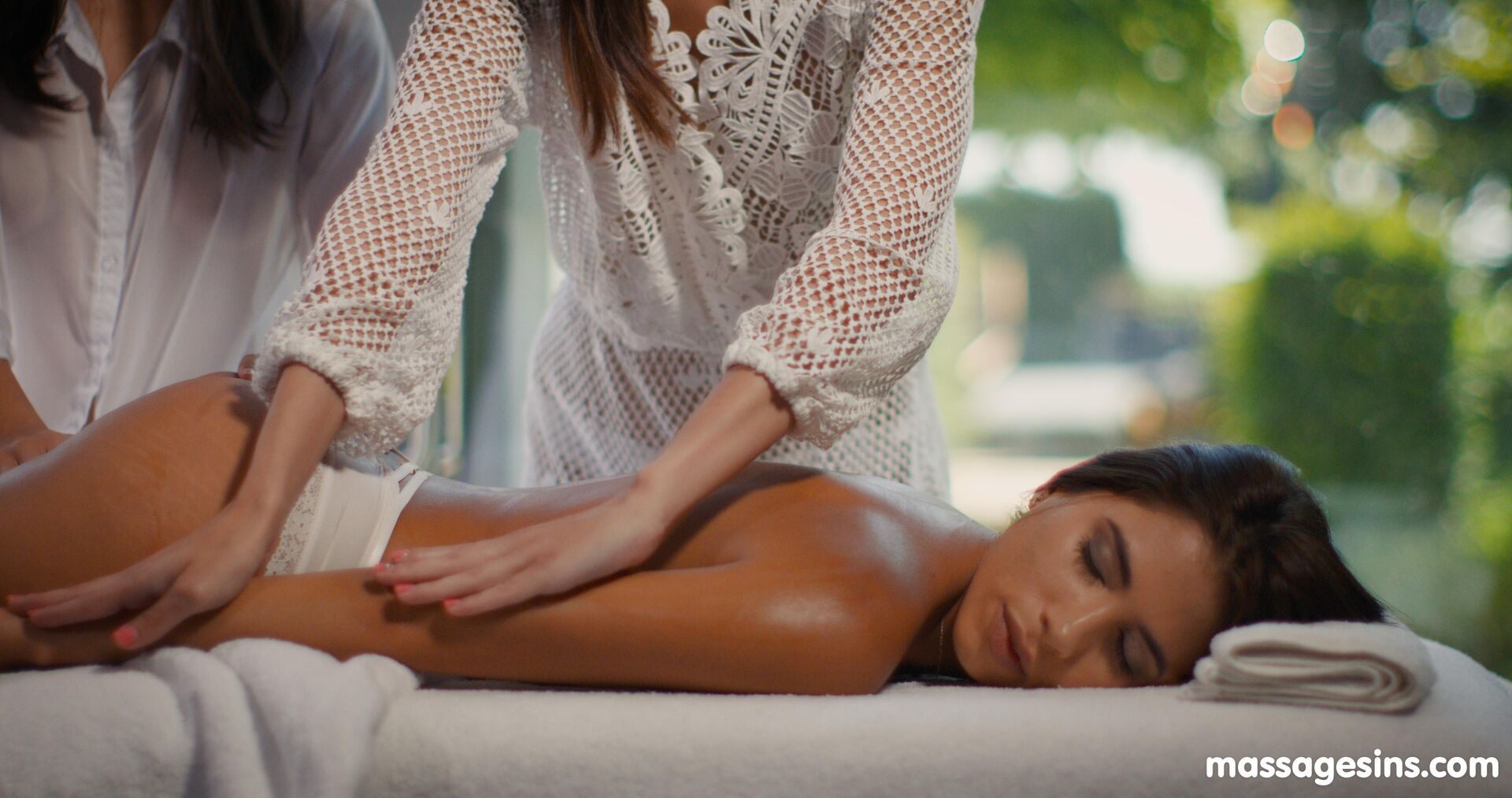 Lesbian trio massage