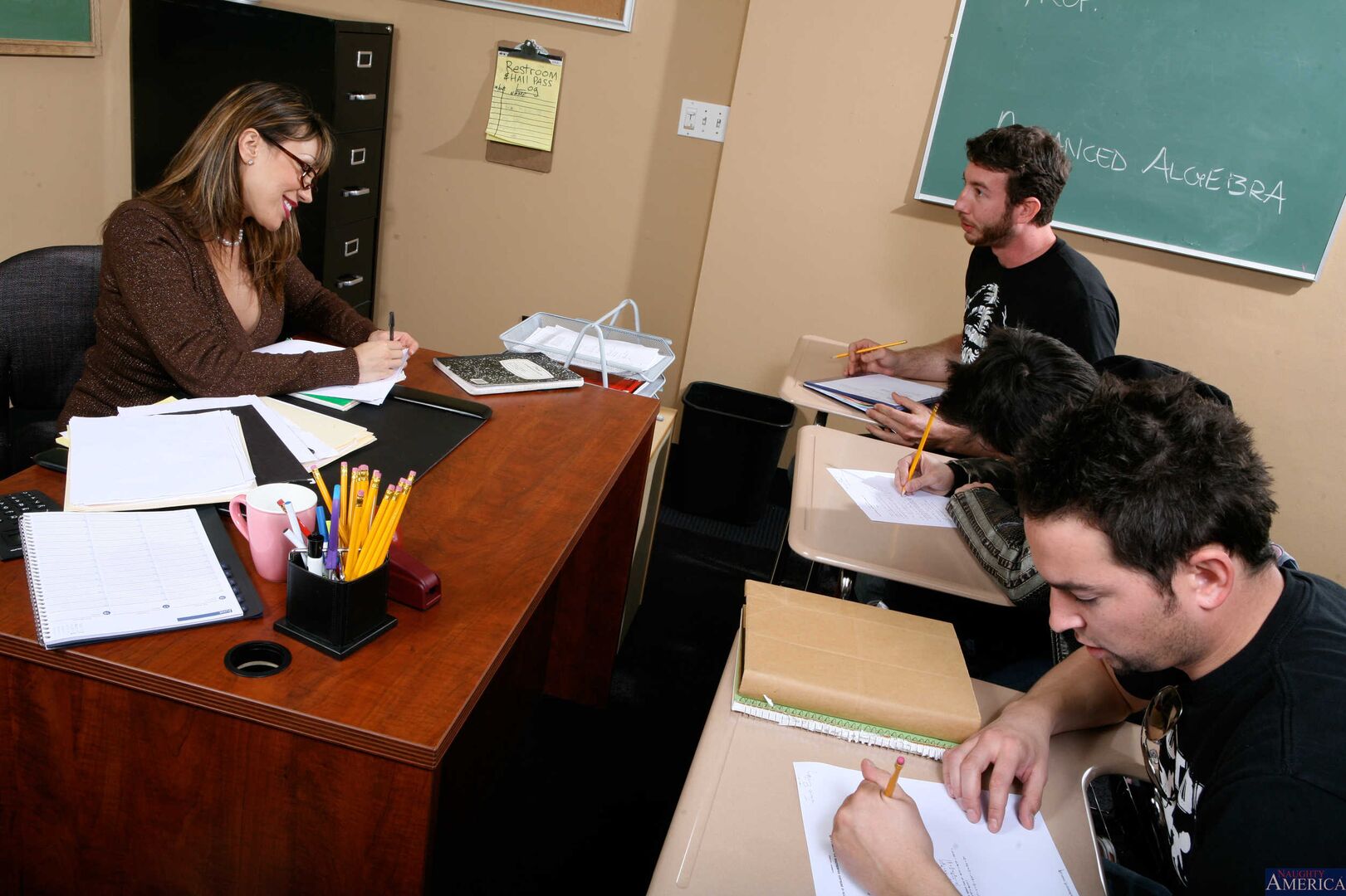 Ava Devine fucking in the classroom with her tits