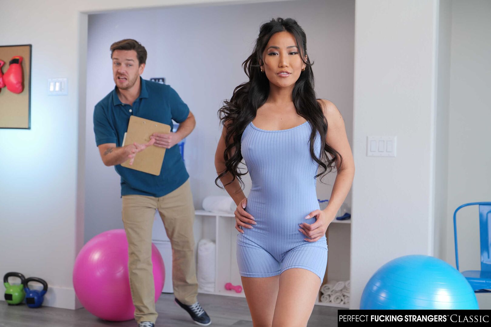 Asian hottie Jennie Rose takes big dick while recording workout routine at the gym