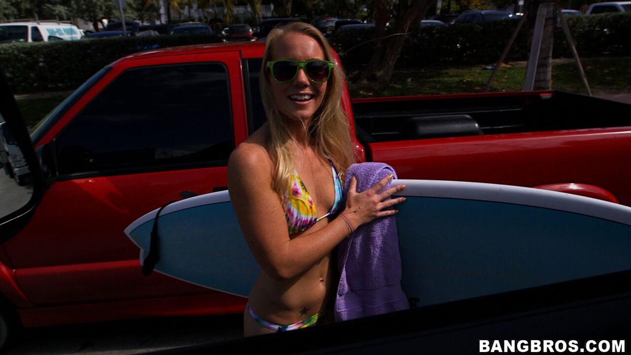 Sexy Blonde Amateur Surfer Fucked On The BangBus