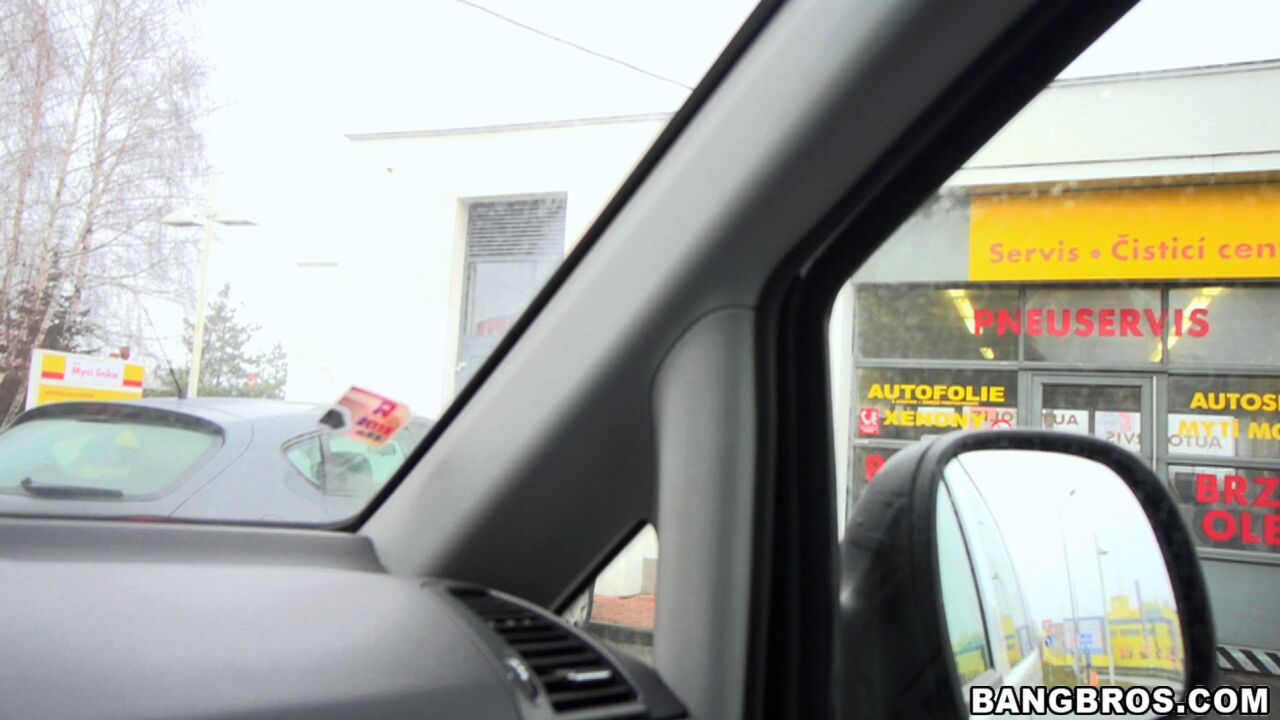 Hot blonde slut fucks in public