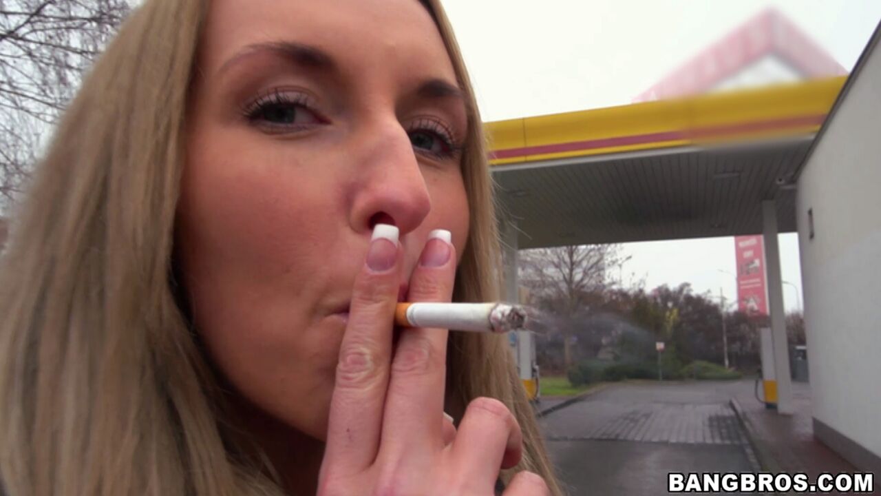 Hot blonde slut fucks in public