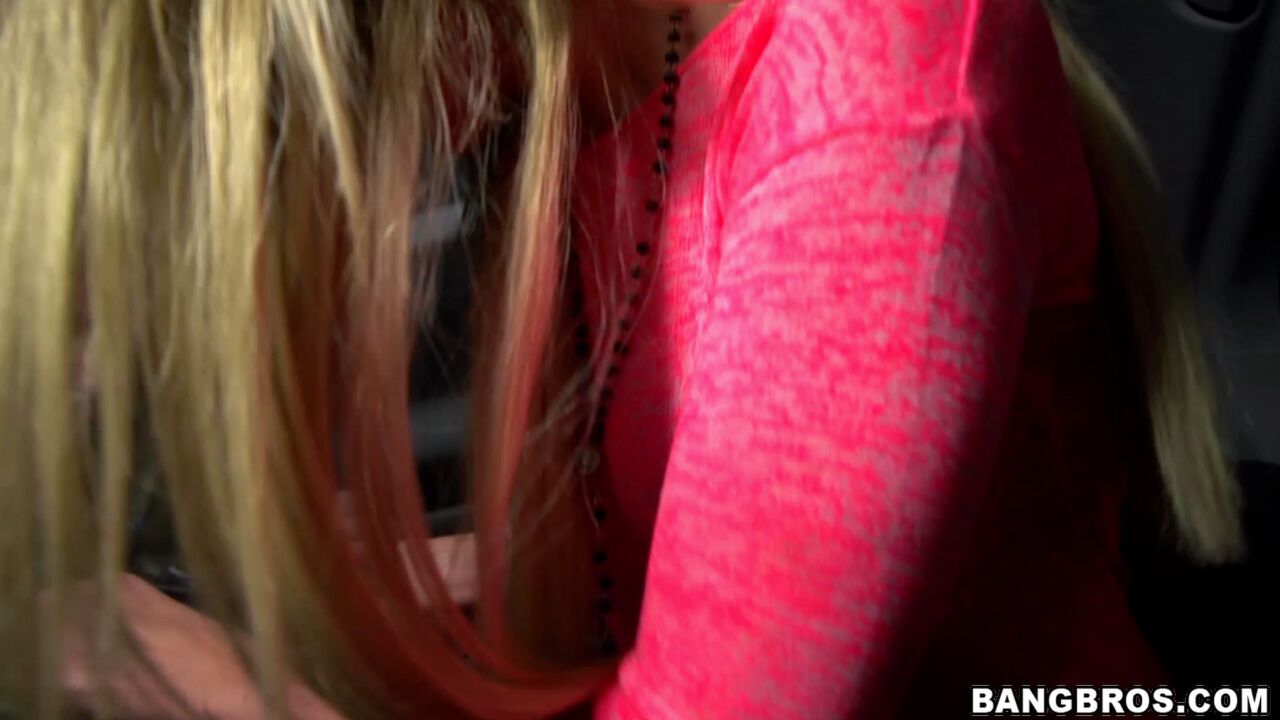 Hot blonde slut fucks in public