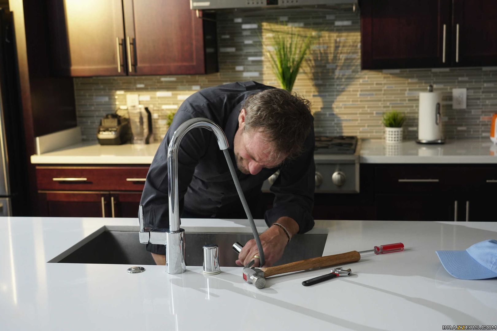 Draining The Plumber's Cock