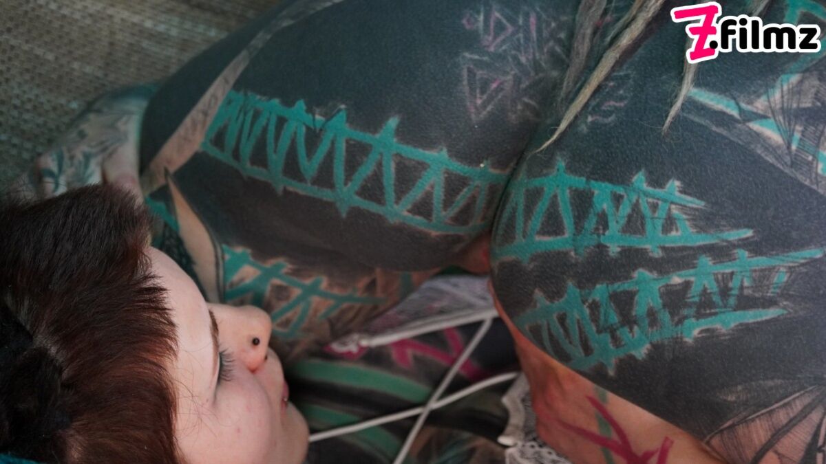 2 heavy tattoo girls get ass fucked by a big dick
