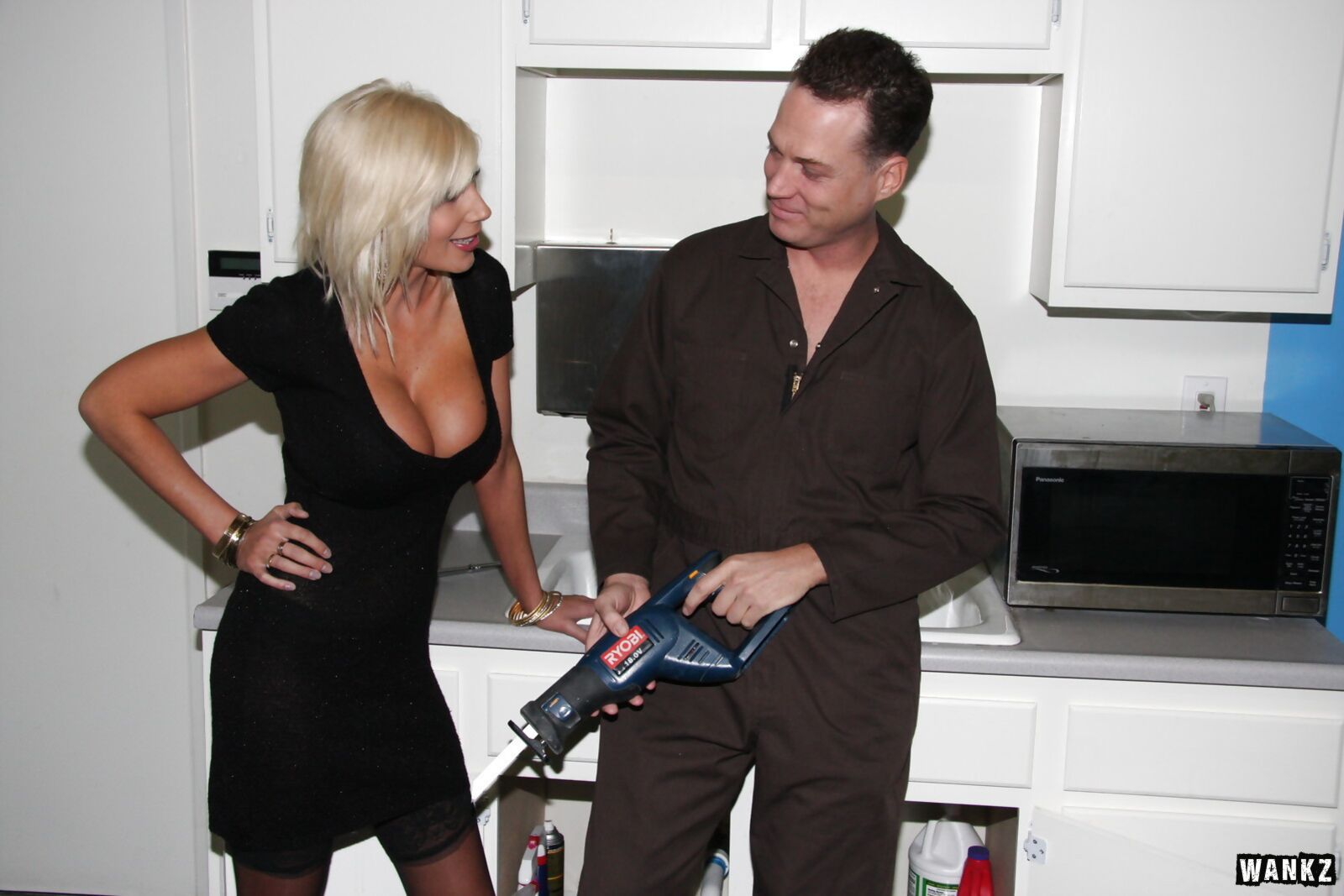 Puma Swede Surprises Joe Blow The Plumber On The Job