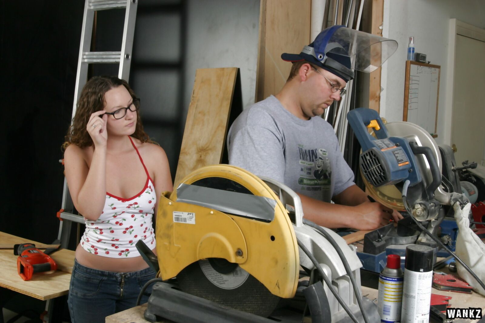 Nerdy Holly Day Pleases Tony In The Workshop