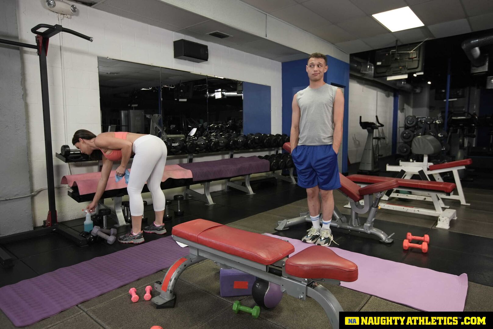 Sexy and fit Riley Jacobs gives one wet workout on a big cock