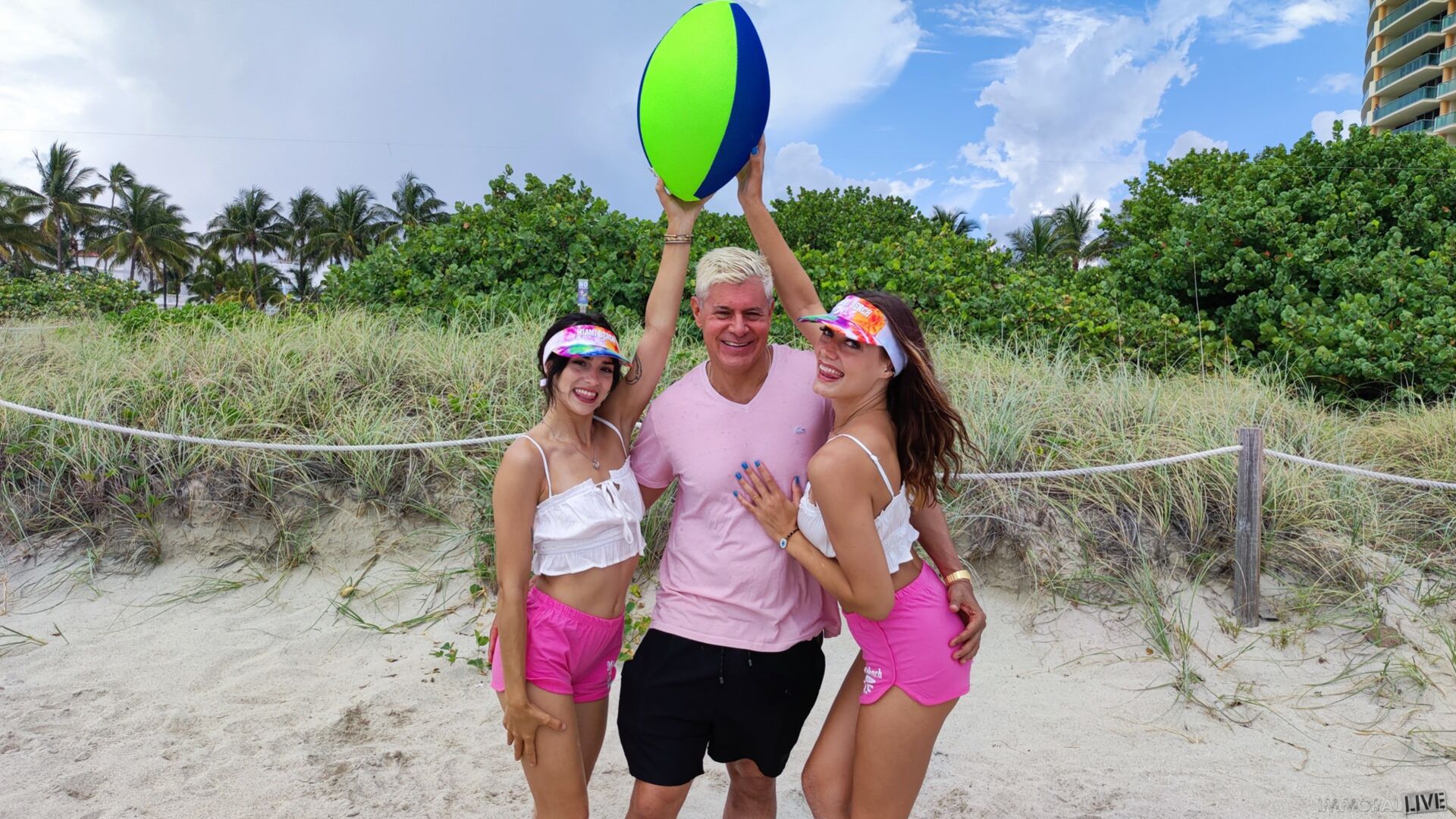 Beach Football Playing College Sorority Girls Creampie Threesome