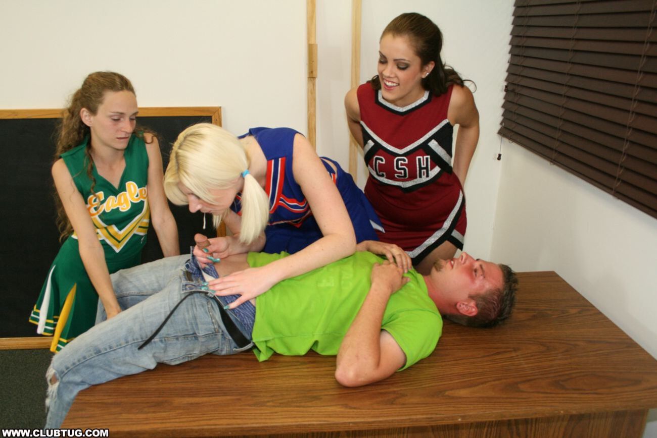 Cheerleader Handjob Competition