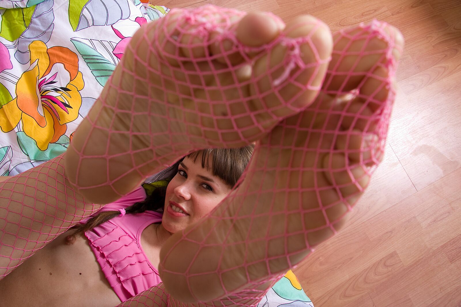 Teen Peach Feeling Very Wet and Horny in Fishnets!