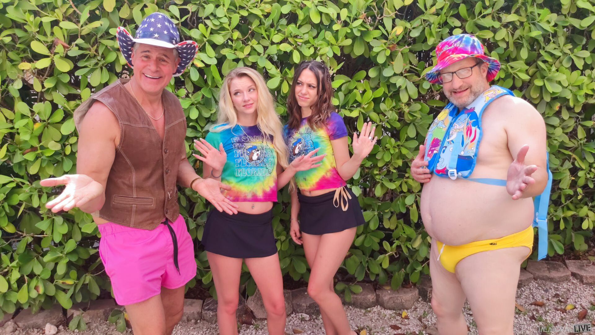 Crazy Cowboy Threesome w Petite Babes w Little Hairy Pussies Riley Star & Laya Rae