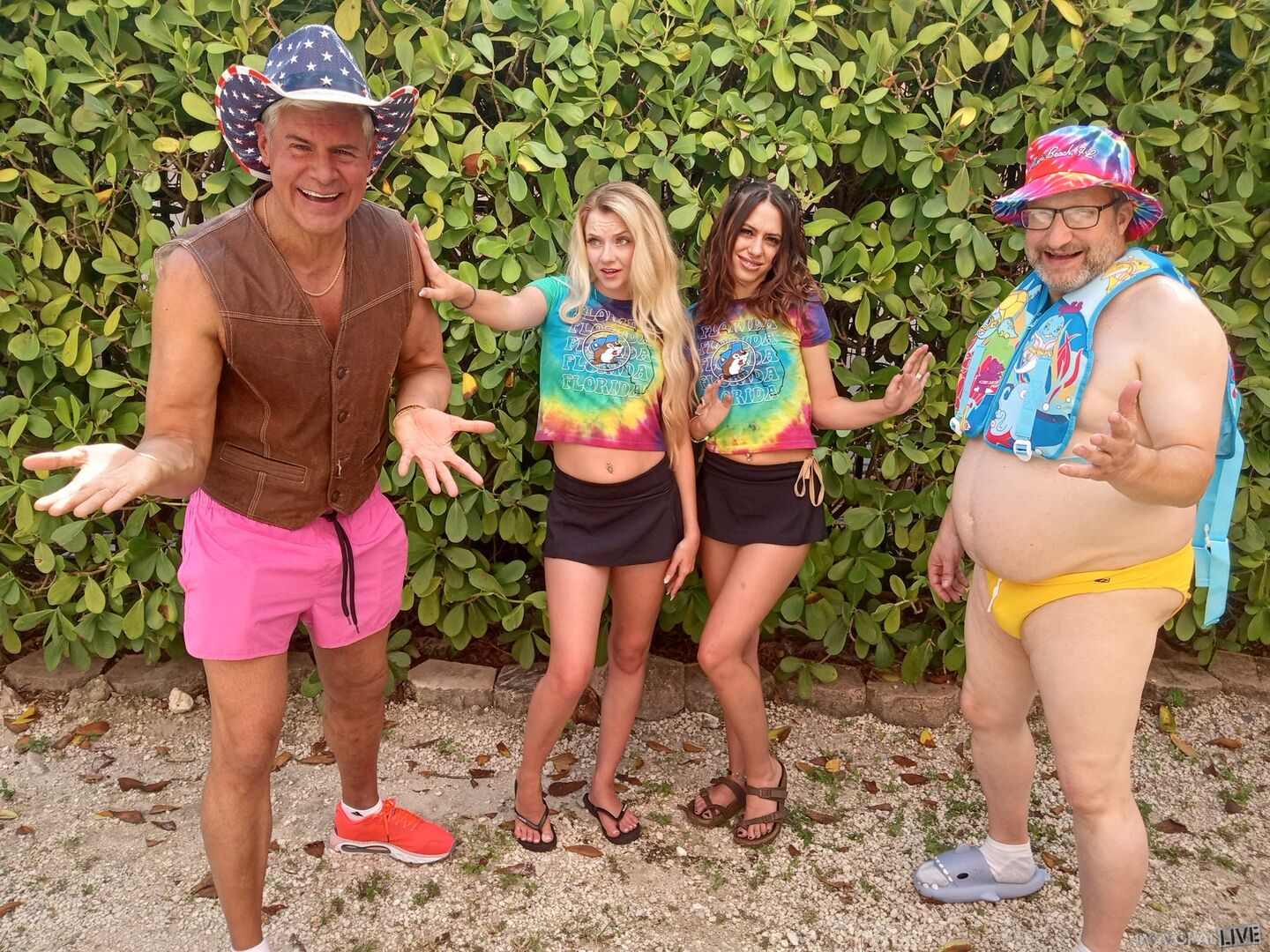 Crazy Cowboy Threesome w Petite Babes w Little Hairy Pussies Riley Star & Laya Rae