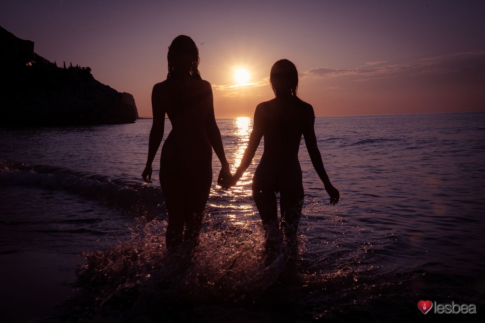 Sea sand and outdoor sex at sunrise