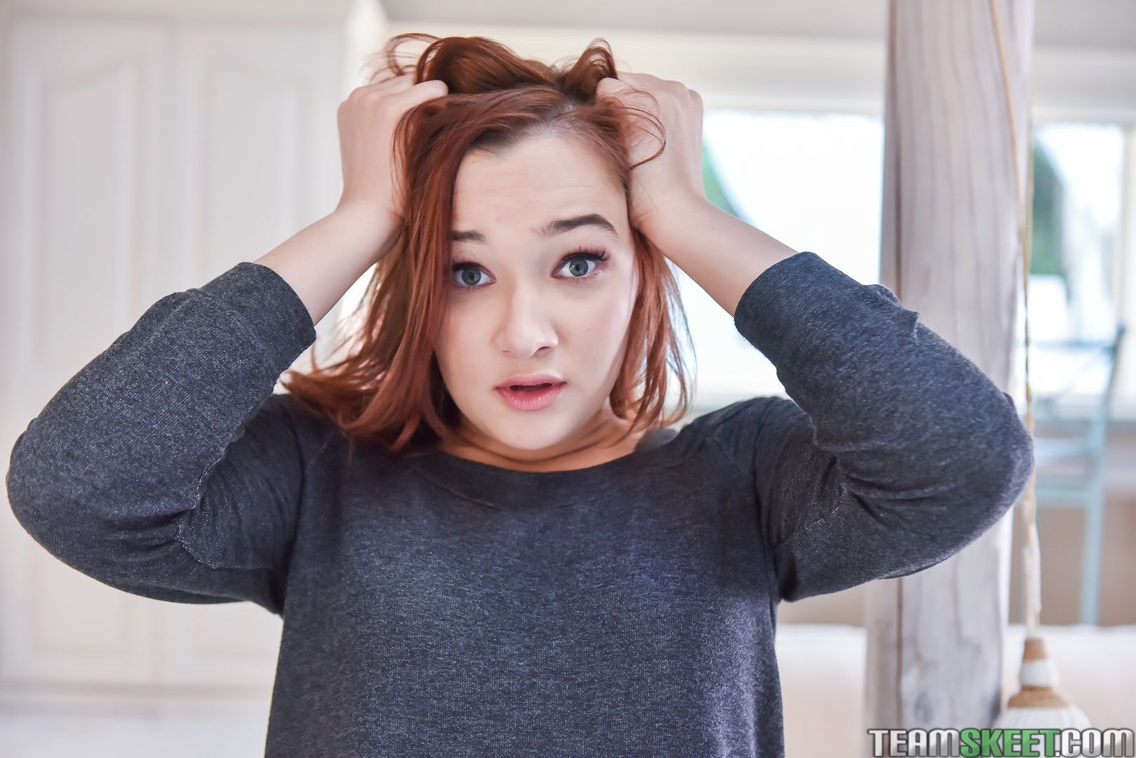 Redhead Lightens Her Load