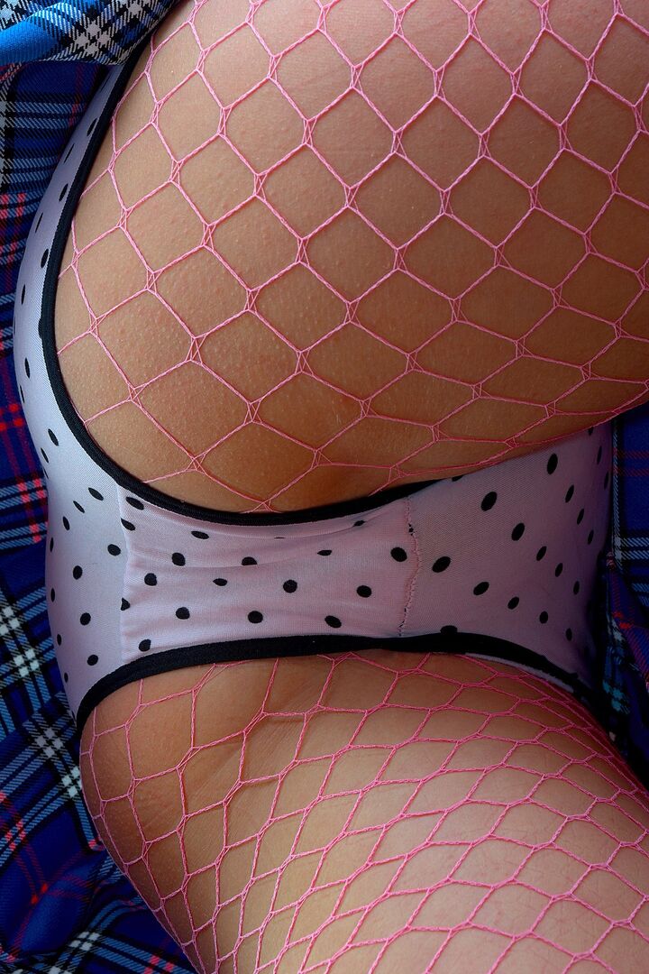 Too Cute Teen Steph Seduces In Cute Pink Fishnets