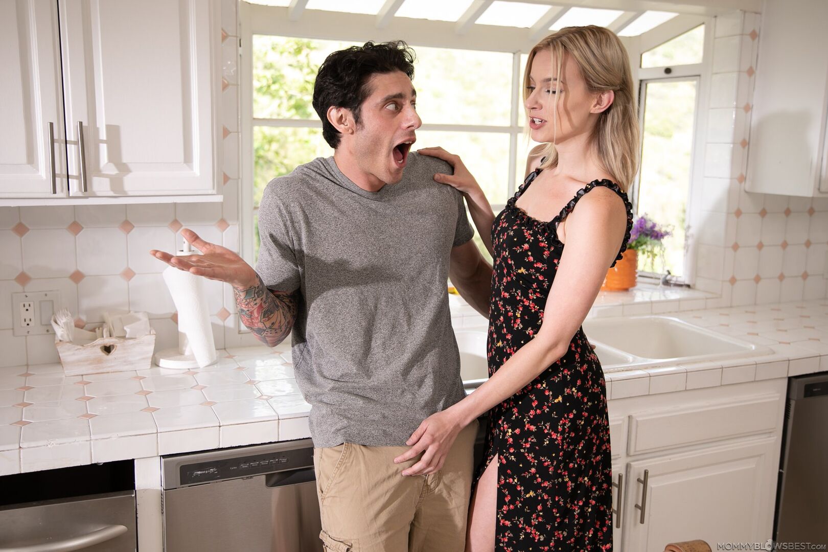 Blonde Widow Wants Her Stepson's Cock