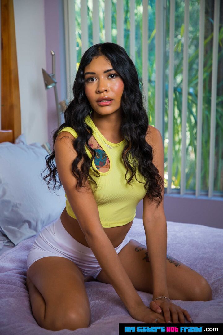 Natural Latina Reina Heart takes her friend's bother's big black cock