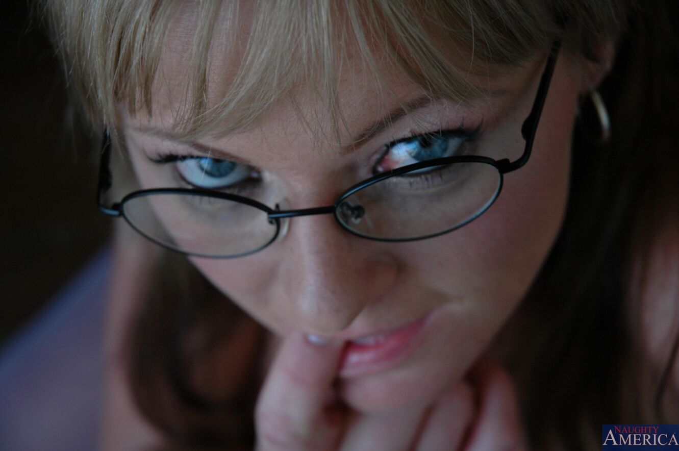Professor Allison Kilgore fucking in the desk with her tits