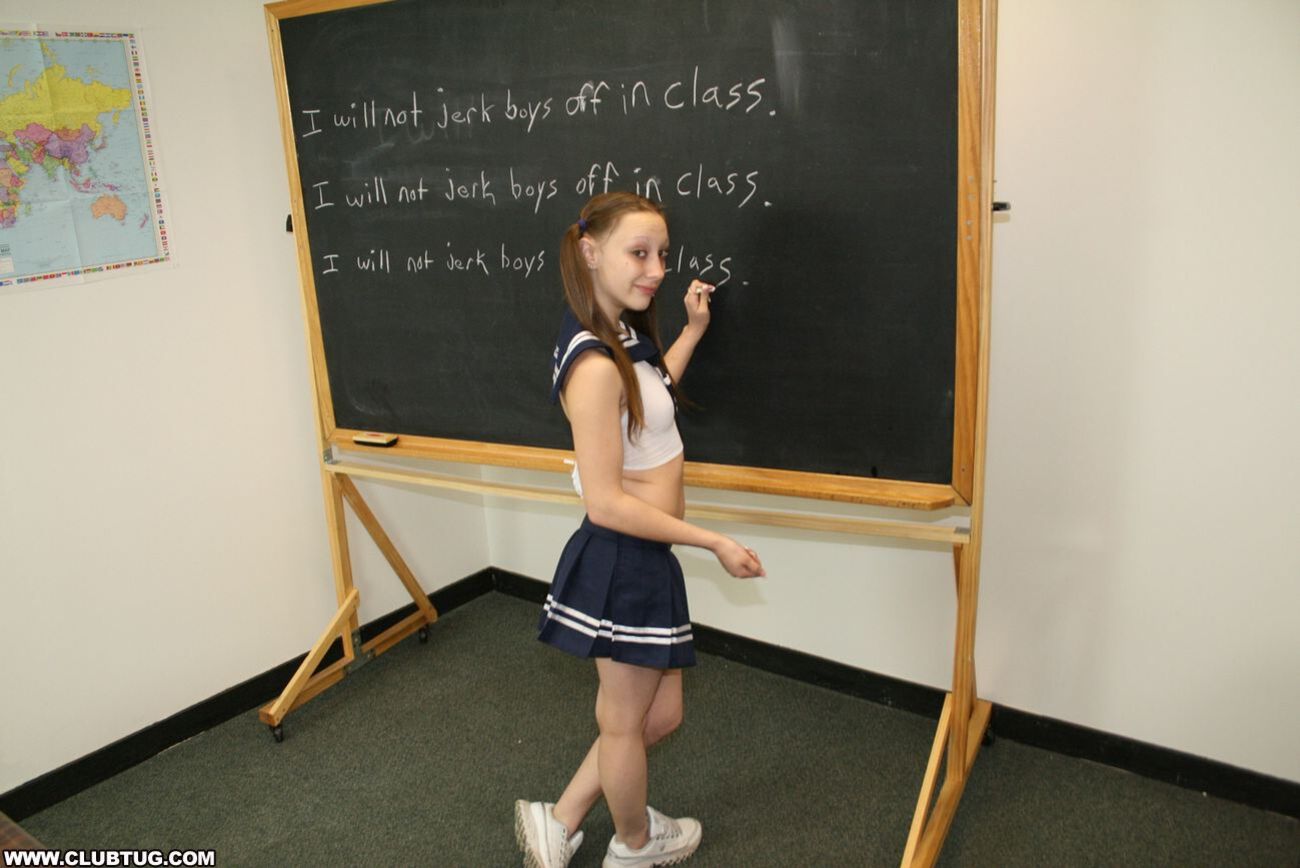 Brandi jerking off boys in class