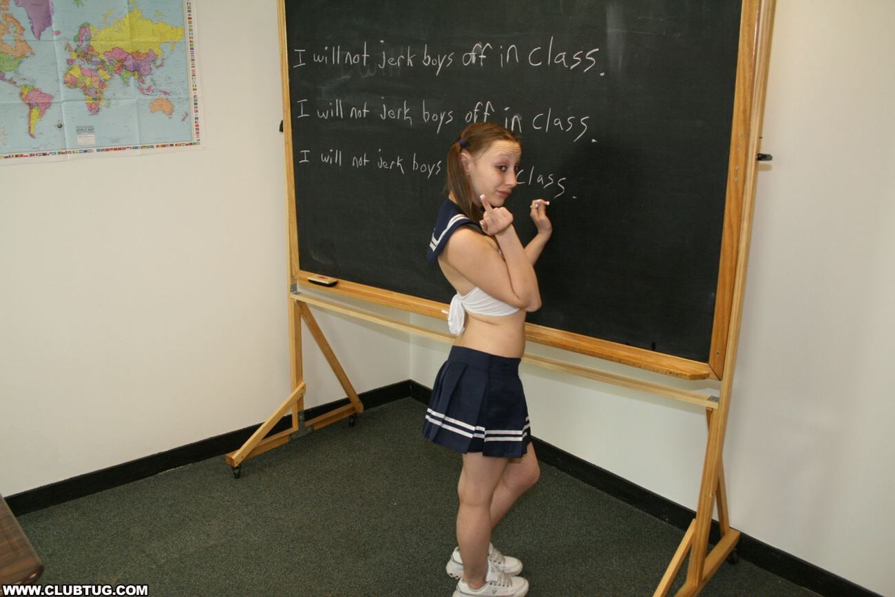 Brandi jerking off boys in class