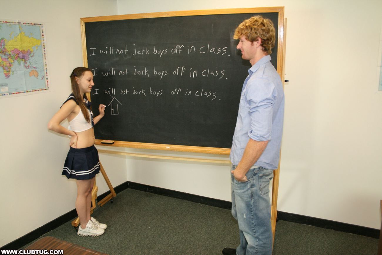 Brandi jerking off boys in class