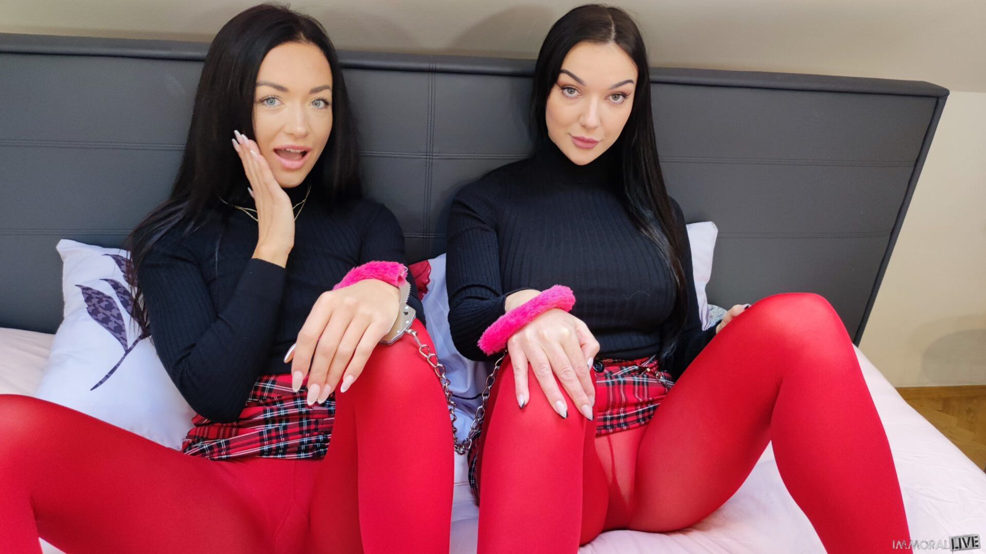 Part 1 -- Hardcore Handcuffed Threesome w Big Ass BFF Lady Gang & Zuzu Sweet