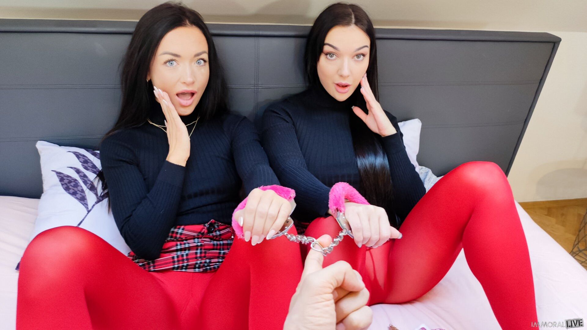 Part 1 -- Hardcore Handcuffed Threesome w Big Ass BFF Lady Gang & Zuzu Sweet