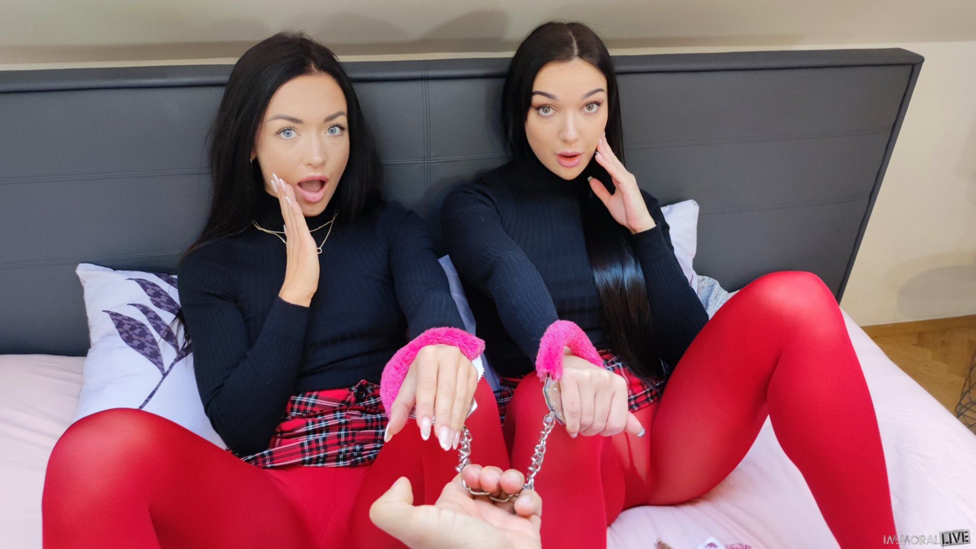 Part 1 -- Hardcore Handcuffed Threesome w Big Ass BFF Lady Gang & Zuzu Sweet