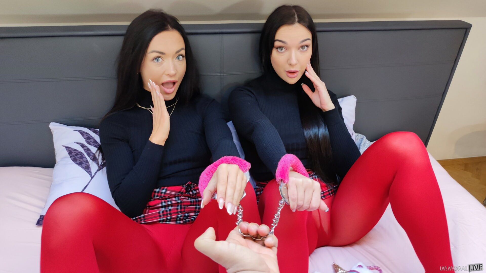 Part 1 -- Hardcore Handcuffed Threesome w Big Ass BFF Lady Gang & Zuzu Sweet