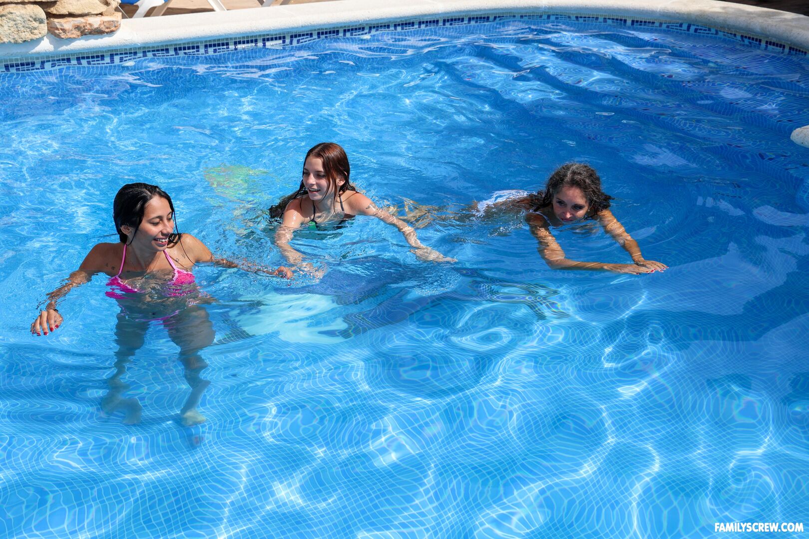 Family spanish pool party part 1