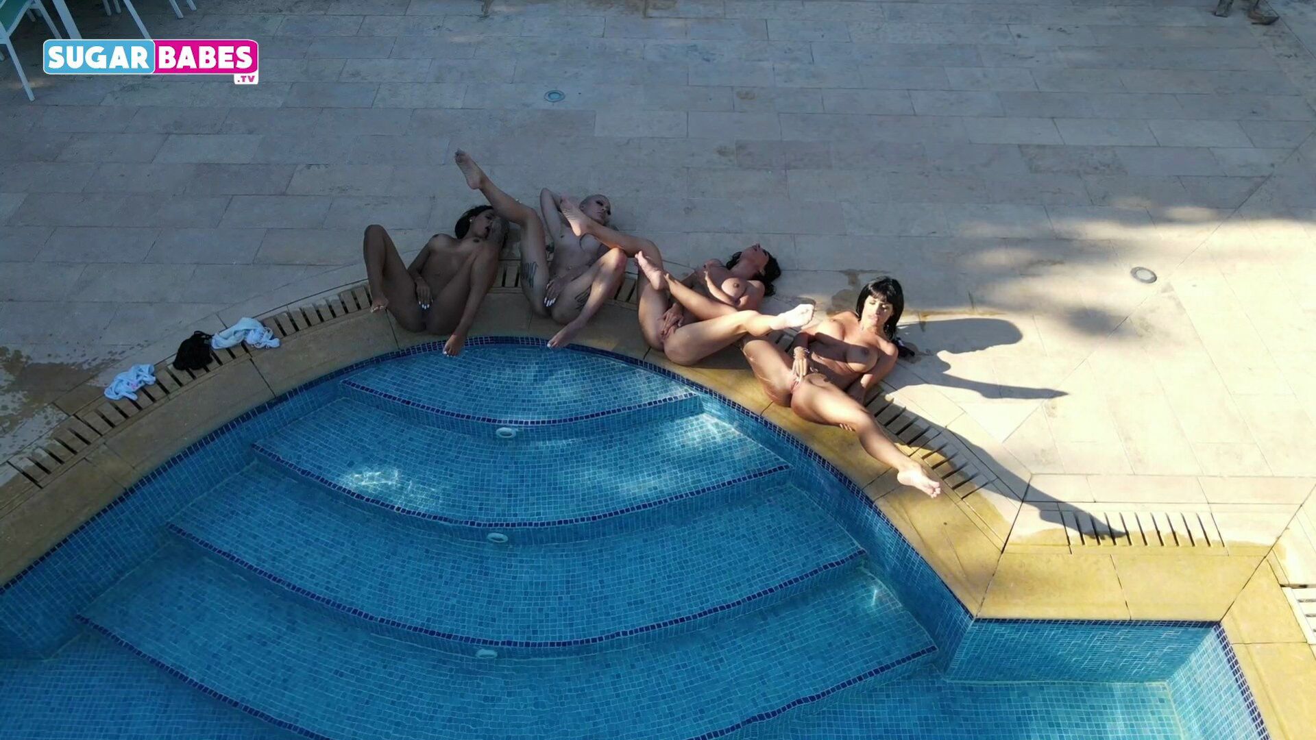 Poolside Lesbian Sex Train