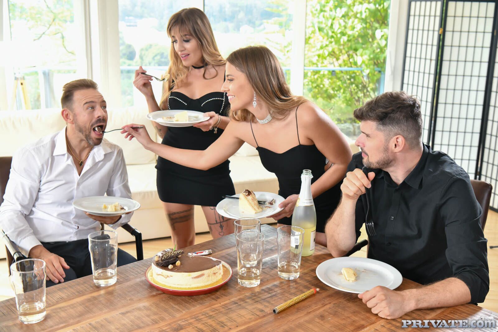 A Birthday Party and DP Orgy with Silvia and Eveline