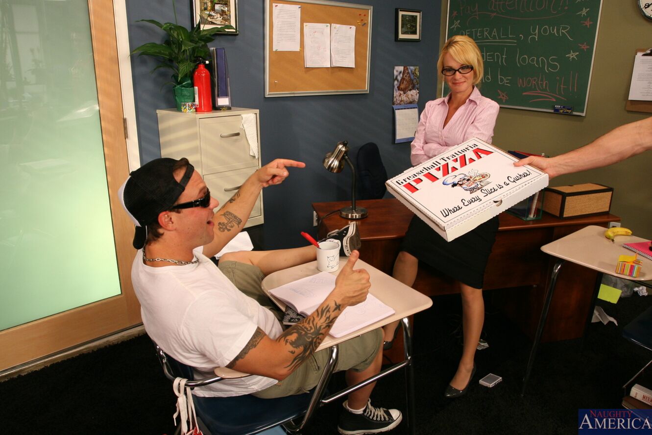 Tyann Mason fucking in the desk with her glasses
