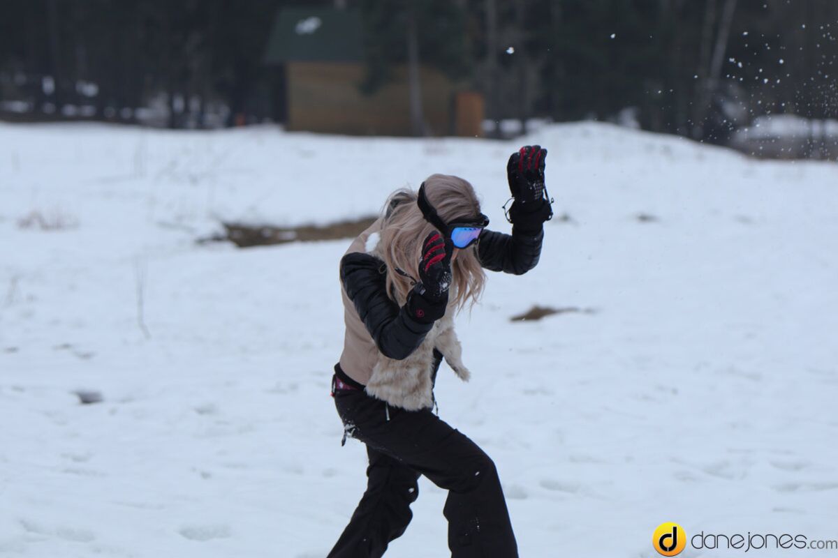 Passionate couple outdoor snow sex