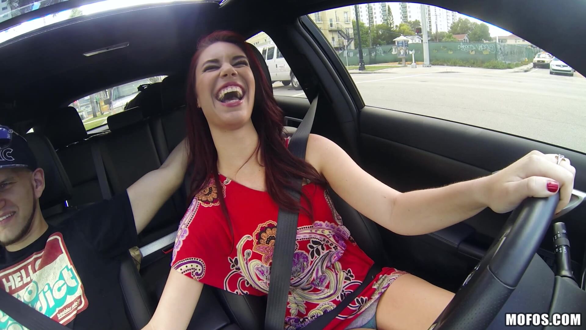 Driving with Her Tits Out