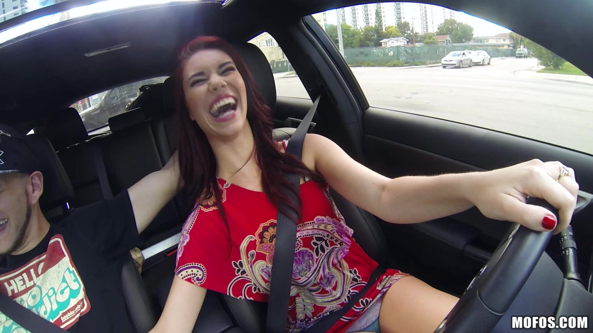 Driving with Her Tits Out