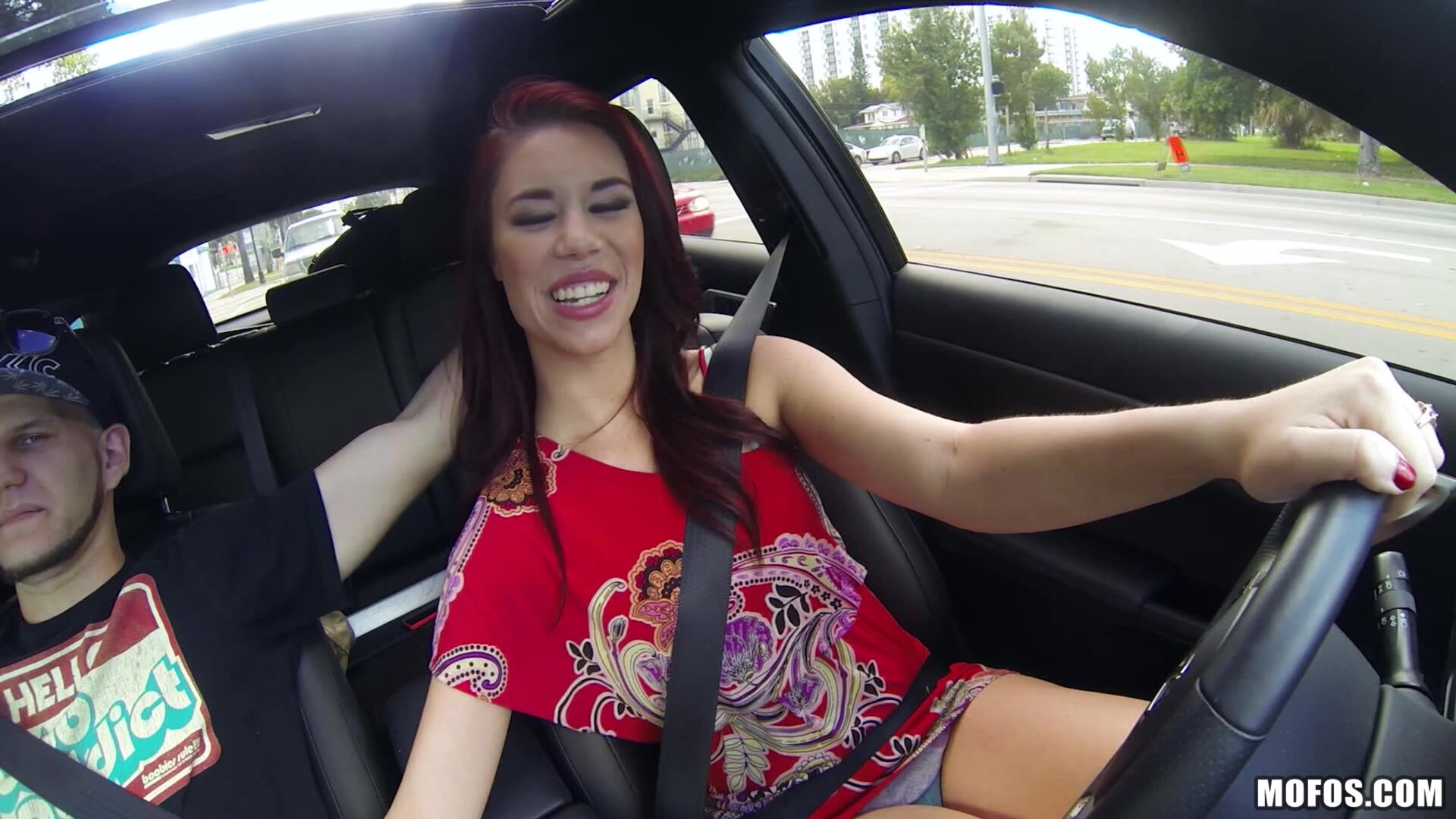 Driving with Her Tits Out