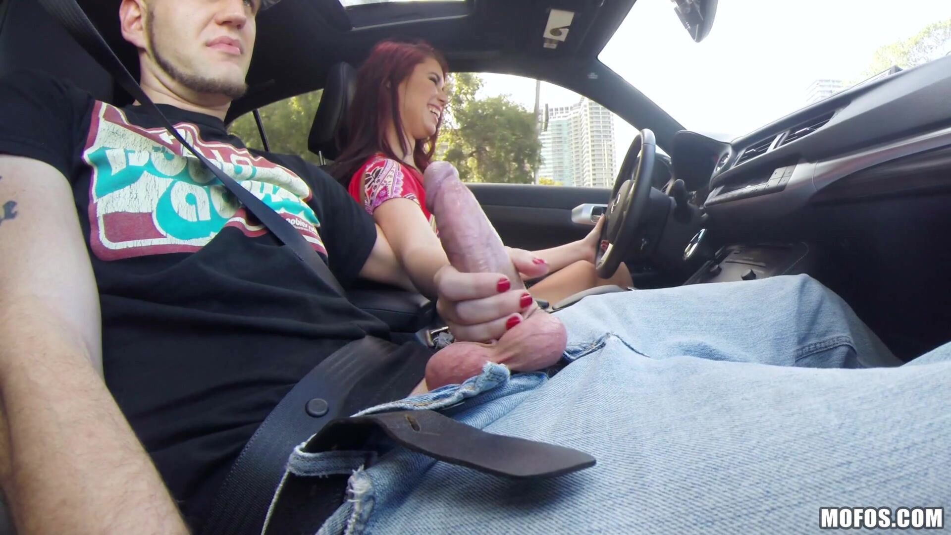 Driving with Her Tits Out