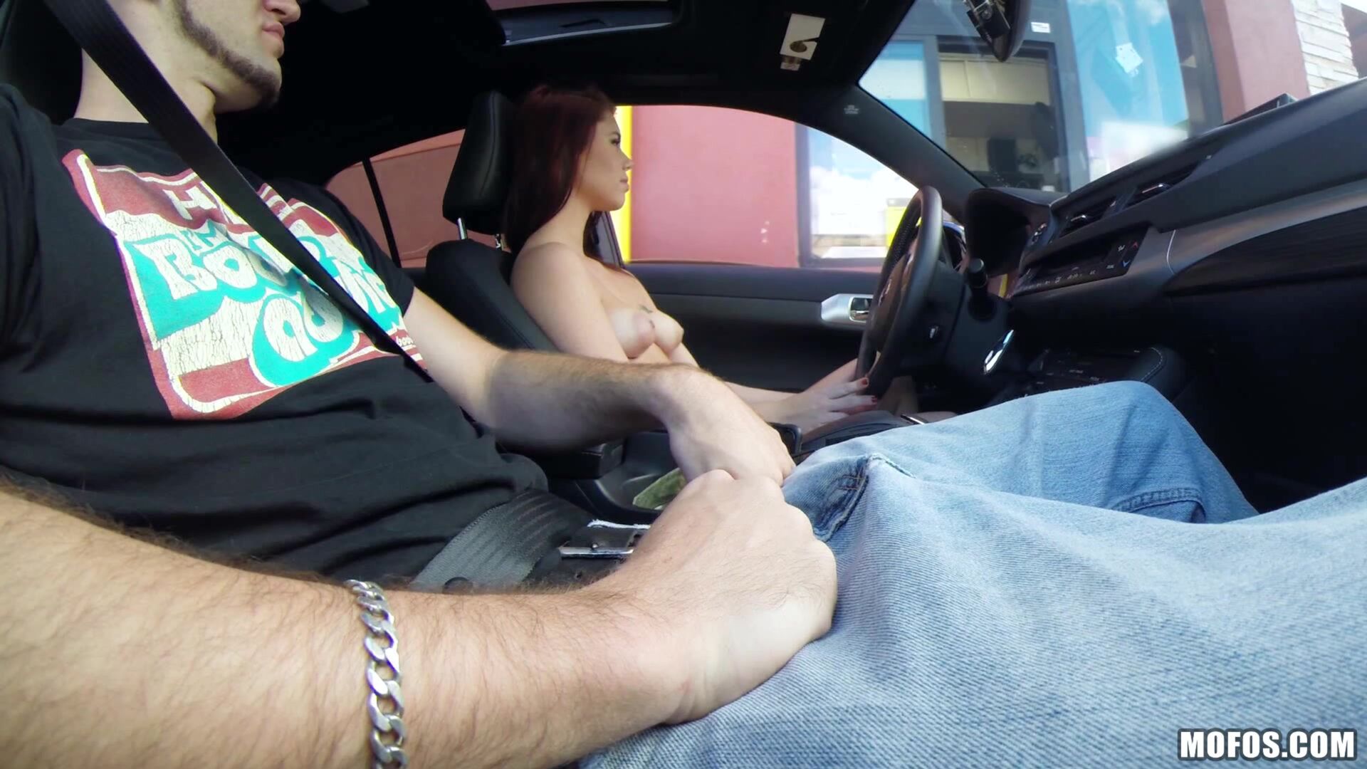 Driving with Her Tits Out