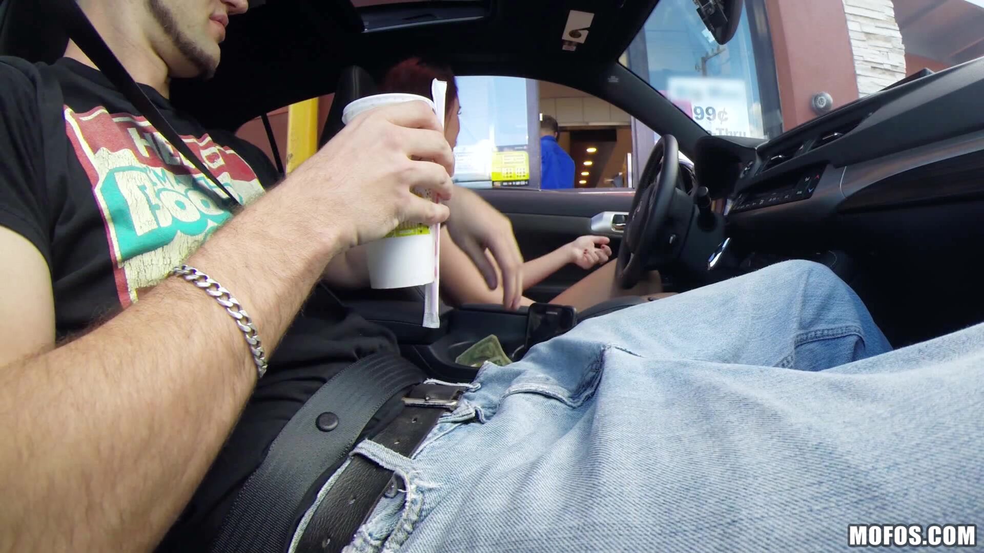 Driving with Her Tits Out