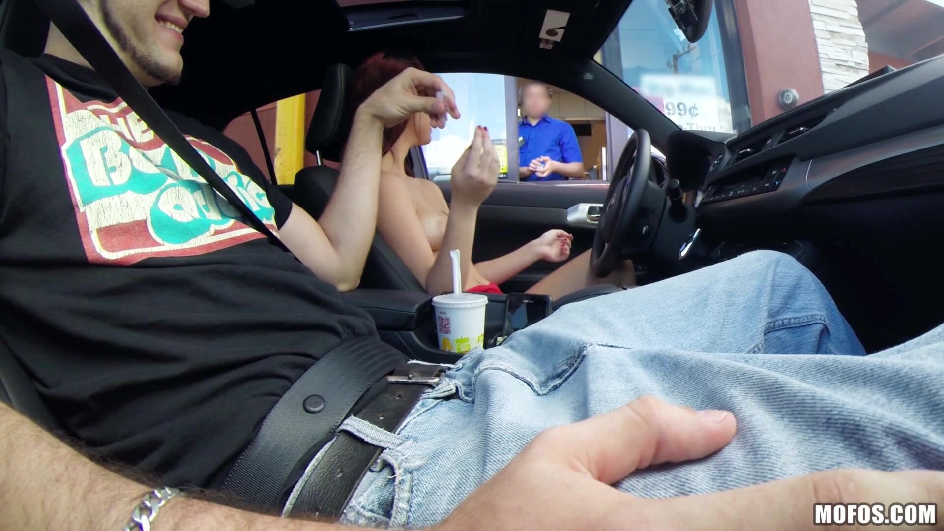 Driving with Her Tits Out