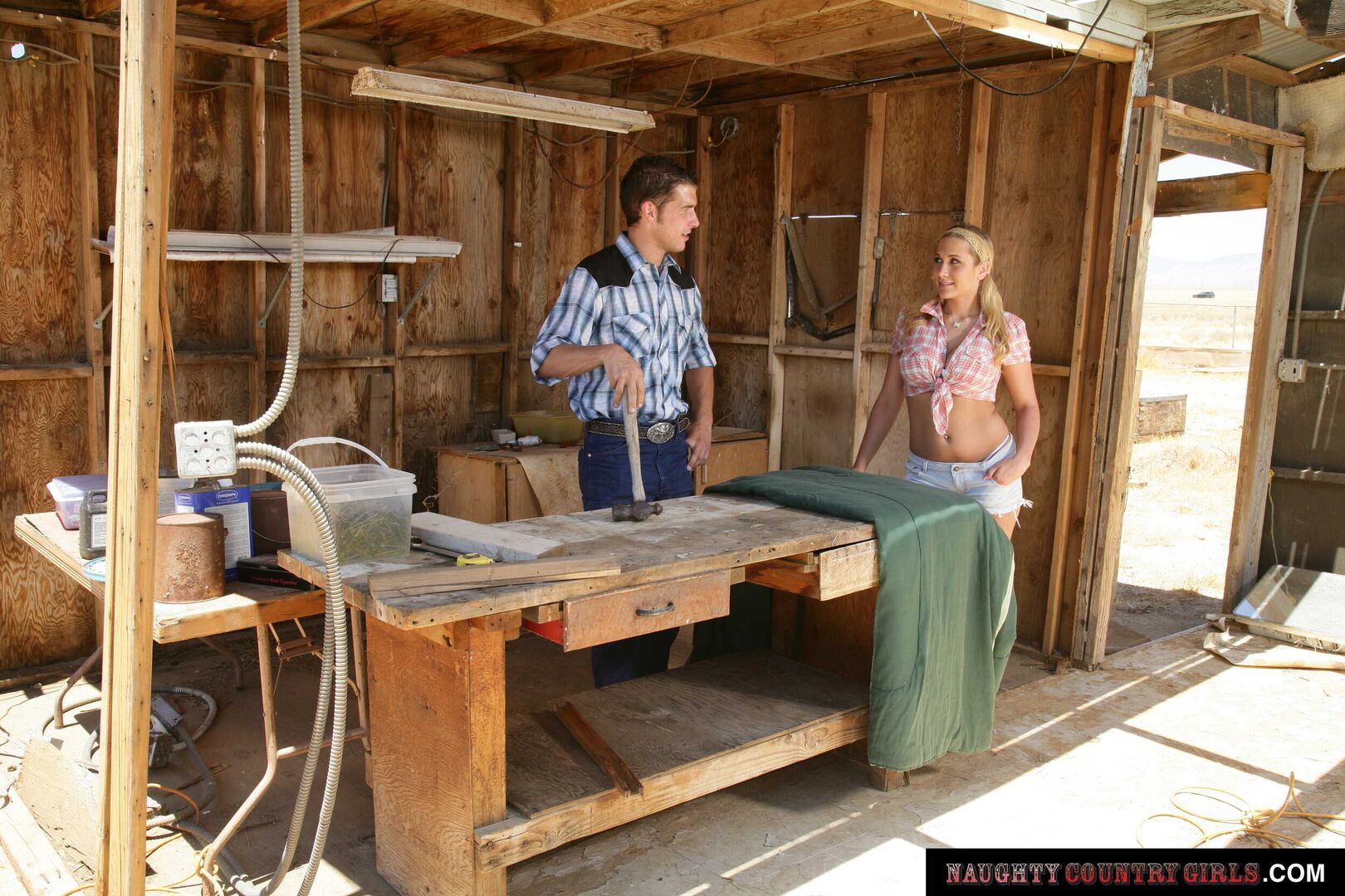 Busty cowgirl Alanah Rae fucks hard at the barn